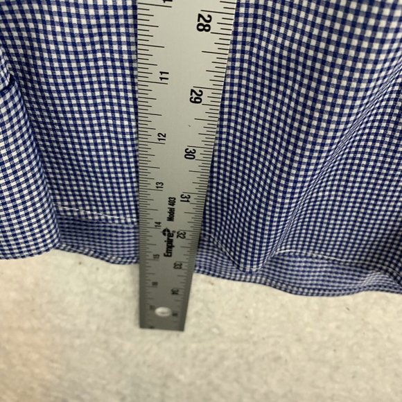 Mizzen+Main Shirt Men's Blue Plaid Nylon Long Sleeve Collared Button-Up 7133 - Picture 8 of 9